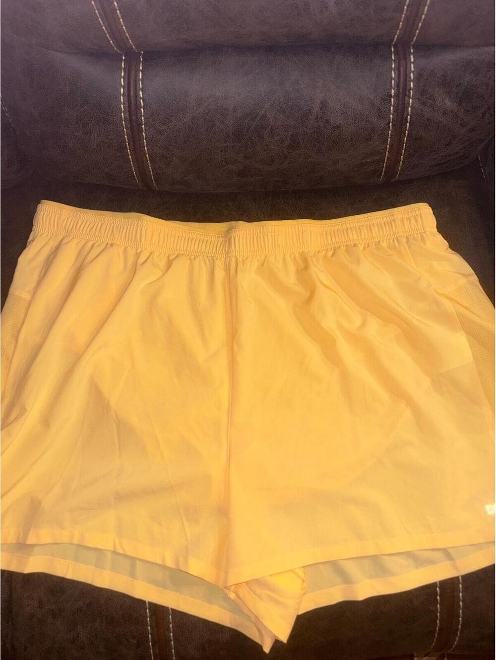 DSG Women’s Yellow 3” Stride Athletic Running Shorts XXL Built-In Brief